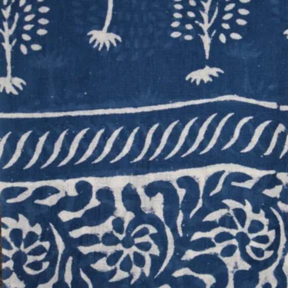 Versatile Indigo Tree Block India Print, Cotton, 22 X 67 Inches - Picture 3 of 5